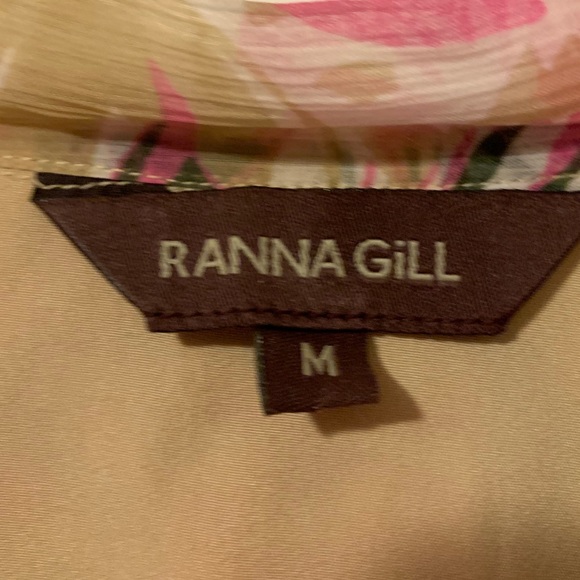 Gold accented, tie, chiffon top - Picture 6 of 6